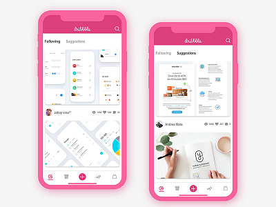 Dribbble App Redesign-Following app dribbble