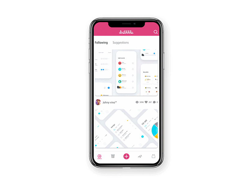 UX Demo -01 #Dribbble App Redesign. app dribbble redesign