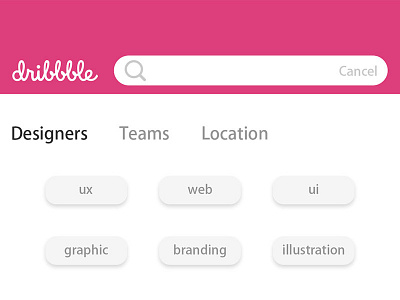 Search#dribbble app redesign app dribbble redesign