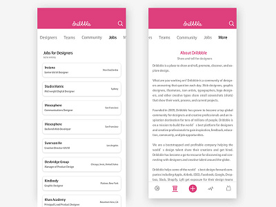 Jobs&More#dribbble app redesign app dribbble redesign