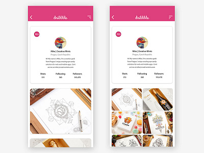 Designer Homepage app dribbble redesign