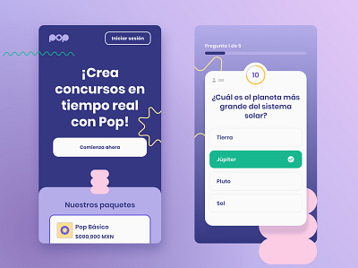 POP Quiz App Concept concept game mobile quiz quiz app ui webapp