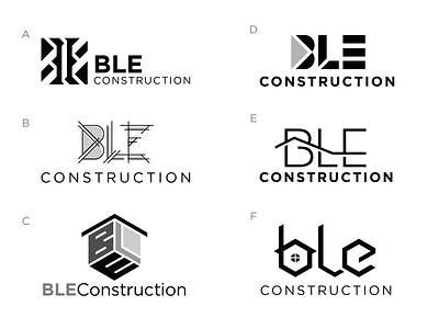 BLE Construction Logo Design Concepts ble construction contracting design designer graphic house logo missouri monogram roof st louis
