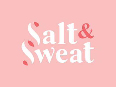 Salt Sweat Typographic Logo coral gym modern monogram natural pink retro serif spa trendy typographic