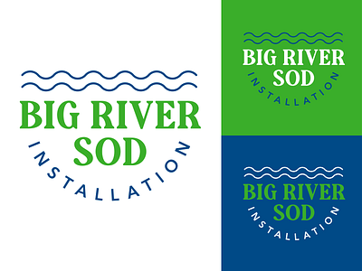 Big River Sod - Logo Design branding clean designer graphic design logo missouri retro river st louis