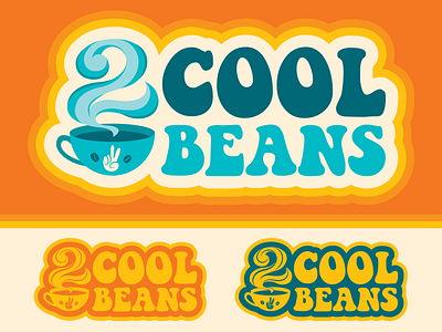 2 Cool Beans Coffee Truck Logo 2 60s 70s beans brand branding coffee cool designer graphic design hippie identity logo missouri peace retro st louis two