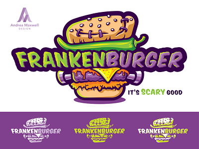 FrankenBurger Logo Design brand branding burger cartoon design designer food food truck frankenstein fun graphic identity illustration illustrative logo mascot missouri retro scary st louis