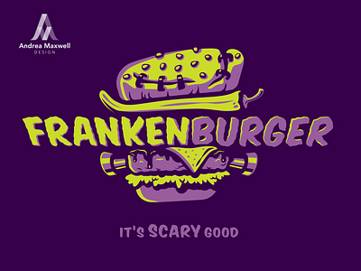 FrankenBurger - Logo Variation burger cartoon custom design designer food truck frankenstein fun graphic green illustration illustrator logo missouri mo purple restaurant retro spooky st louis