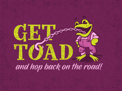 Get Toad - Retro Towing Company Mascot 60s branding business cartoon company cute design designer freelance frog graphic logo mascot missouri retro st louis toad tow towing