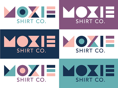 Moxie Shirt Co. Wordmark branding geometric logo moxie shirt t shirt wordmark