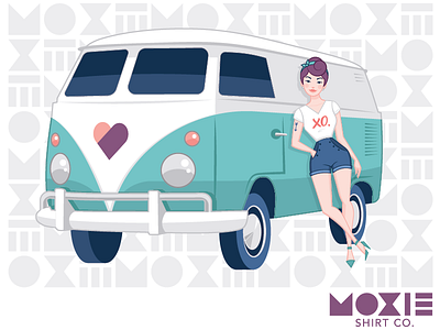 Moxie Shirt Co. - Shirt Design illustration mascot moxie quirky retro shirt company t shirt