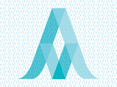 AM Monogram 3d am monogram pattern teal transluscent typography