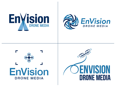 Envision Drone Media - Logo Options brand branding drone drone media envision identity logo photography videography
