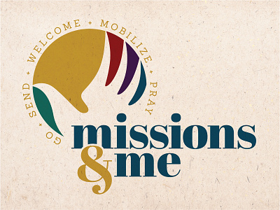 Missions & Me Conference Logo bird christian dove globe hand jewel tones logo mark missions negative space religious world