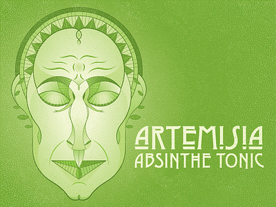 Artemisia Absinthe Tonic absinthe alcohol brand face fairy green identity illusion illustration logo portrait psychedelic