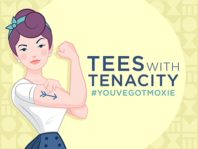 Moxie Shirt Co. - Rosie the Riveter Ad brand character company girl power identity illustration mascot moxie retro rosie the riveter shirt strong t shirt woman