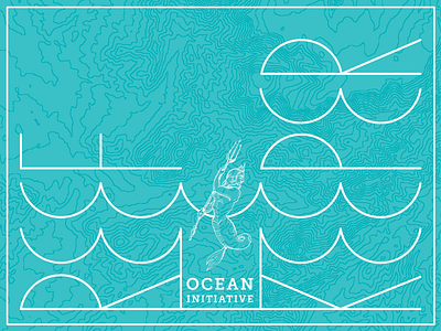 Reef Keeper Ocean Initiative #2 branding conservation coral reef environmental identity illustrated king logo mark mermaid ocean poseidon protection teal triton