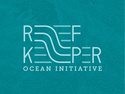 Reef Keeper Ocean Initiative #3 brand conservation contour lines coral reef identity lettermark mark ocean teal topography typographic typography waves wordmark
