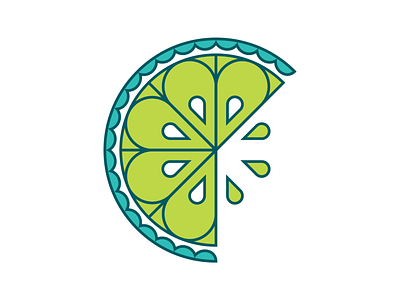 Lime Juice Icon cute fruit geometric icon juice juicy lemon lime logo slice squirt vector