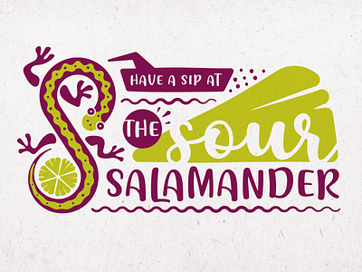The Sour Salamander - Logo Design bar brand branding funky identity lemon lime lizard logo mexican salamander sour