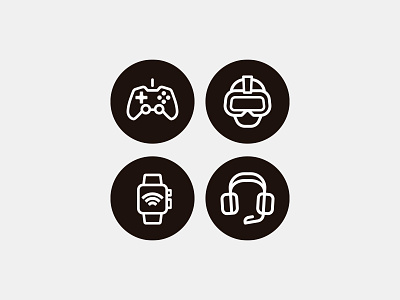 Gaming Icons controller gaming headset icon outline vr