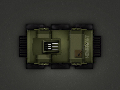 Tank top view game ilustration militar tank