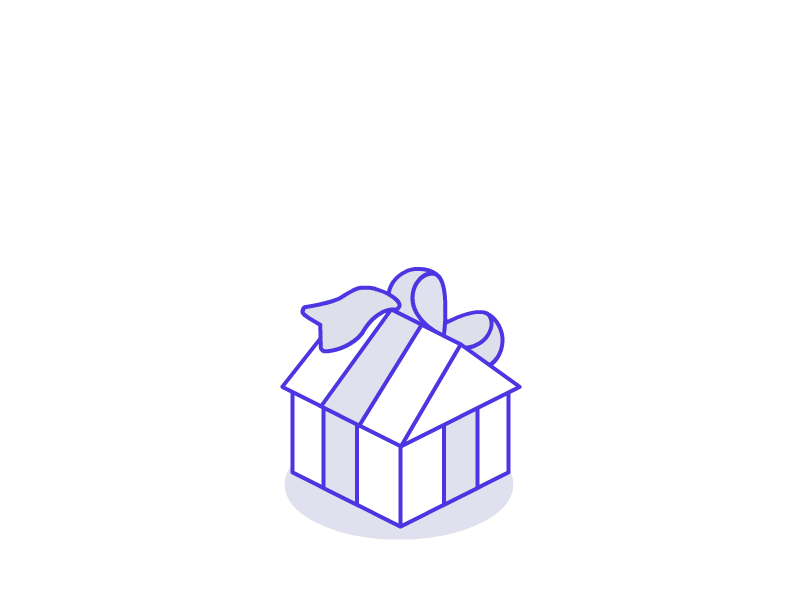 Icon gift house animated gift icon