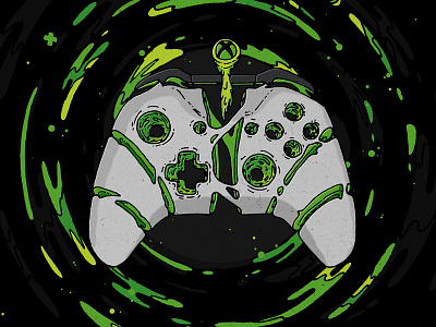 Xbox Controller Melt controller game illustration