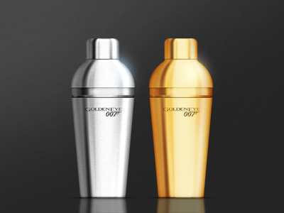 007 Drinkshaker 007 drink shaker gold icon illustration silver