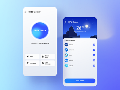 Phone Cleaner App Design branding design illustration ui ux