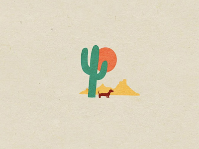 Desert Dog cactus dachshund desert desert dachshund desert dog desert illustration illustration saguaro weiner dog