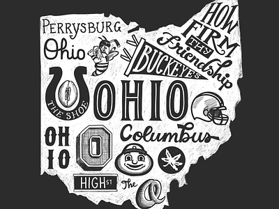 Ohio adobe draw adobe illustrator design hand lettering hand lettering art illustration illustrator lettering lettering art ohio illustration ohio map ohio state type vector