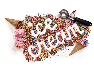 Ice Cream food art food lettering food lettering art hand lettering hand lettering art ice cream lettering lettering art sprinkles