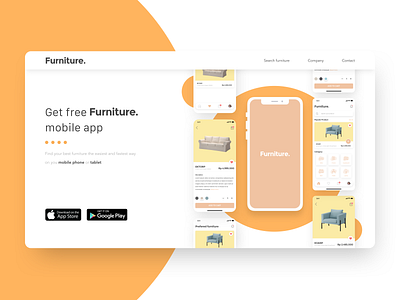 Furniture App Landing Page app debut design landing page landing page design landingpage mobile ui uidesign uiux uiuxdesign ux uxdesign web webdesign