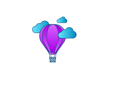 Hot Air Balloon brand branding flat illustration illustrator logo minimal typography ui vector