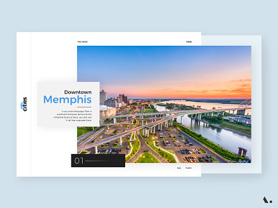 Memphis UI design branding cities landing layout memphis typography ui ux website