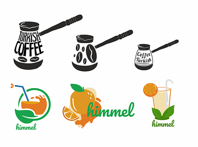 Logo Design - Himmel & Turkish Coffee design flat illustration logo vector
