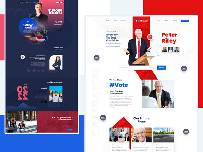 Electioneer: Web Template for Political Campaign graphic design landing page political campaign ui design ui kit web template website website design