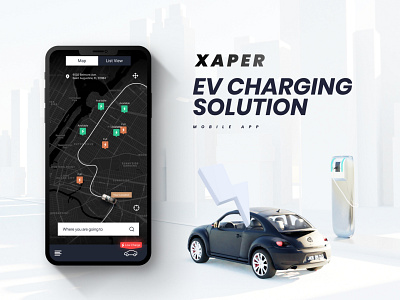 XAPER | Electric Vehicle Charging Solution application design branding charging solution design electric vehicle ev charging app figma map mobile app mobile application ui ui design ux ux design