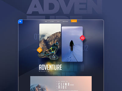 Adventure Sports Training & Accessories | Web Page adventure sports blue theme cycling website dark mode design figma graphic design landing page mountaineering website sports accessories sports theme sports training sports website trekking website ui ui design ui ux ux design ux ui website