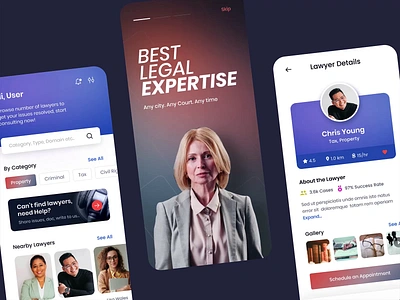 CodeAct | Mobile App for Legal Aid adobe xd animation attorney mobile app clean mobile app design design studio easy mobile app easy to use mobile app law firm lawyer firm lawyers app legal aid legal app minimalistic mobile app mobile app product design ui ui design user friendly mobile app ux design