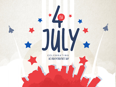 Happy 4th July 2018 banner illustration independence day poster social media post