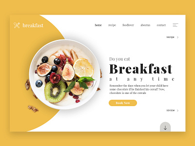 Landing Page Concept food landing page recipe ui design ux design website website design yellow