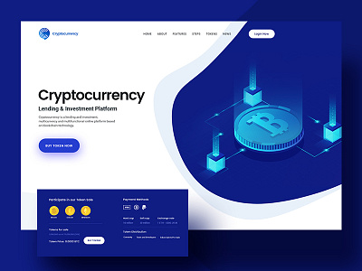 Cryptocurrency Landing Page bitcoin crypto currency cryptocurrency graphic design illustration landing page ui design ux design website