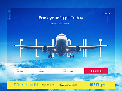 Typography on the Fly blue flight booking typography ui design ux design web app design website design