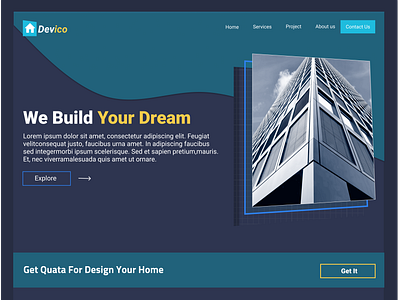 devico landing page web design