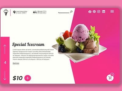 Ice cream Shop Wen template Design branding design flyer graphic hi quality ui