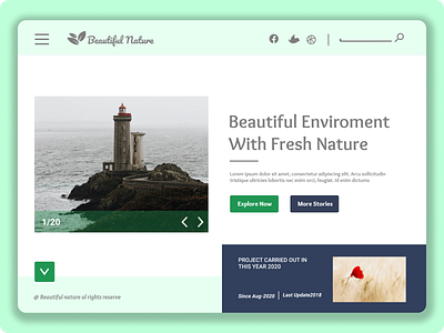 Beautiful Nature Website home page design branding design graphic green hi quality icon typography ui ux vector