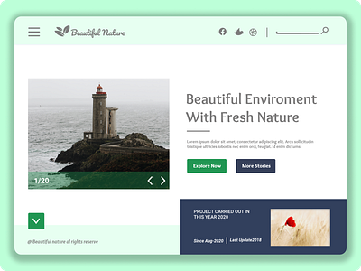 Beautiful Nature Website home page design