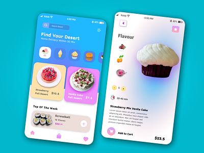 Desert Food delivery app concept